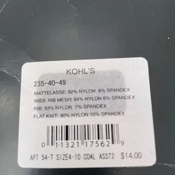 NEW Womens Apt. 9 Assorted Trouser Socks 6 Pairs Black Gray NWT - Picture 4 of 4